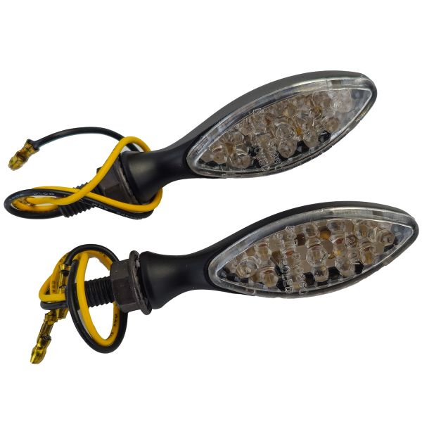 ⭐Universal Clear Glass Motorcycle LED Turn Signal Light Set