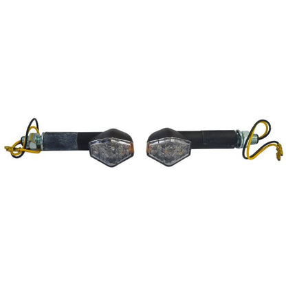 Set di indicatori di direzione a LED in vetro trasparente universale per moto TYPHOON con E-Mark