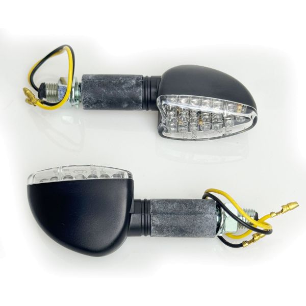⭐Set di indicatori di direzione a LED in vetro trasparente universale per moto