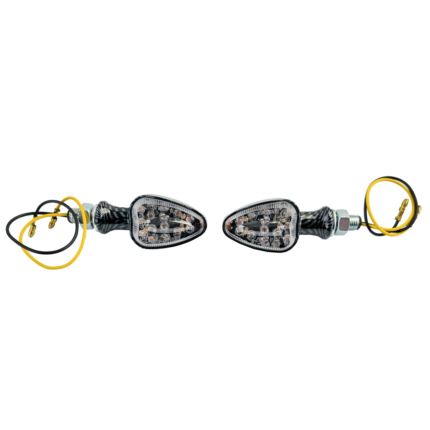 ❄️Mini indicatore LED per moto, stile carbonio personalizzato con marchio E❄️