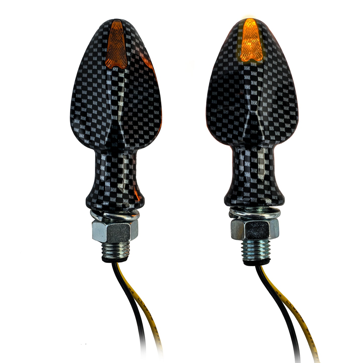 ❄️Mini indicatore LED per moto, stile carbonio personalizzato con marchio E❄️