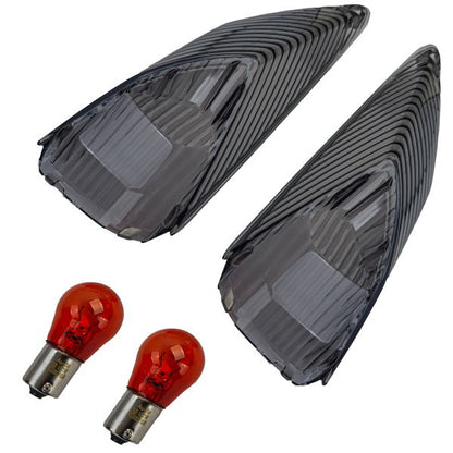 ⭐Lenti degli indicatori di direzione per moto colorate Fumo con lampadina