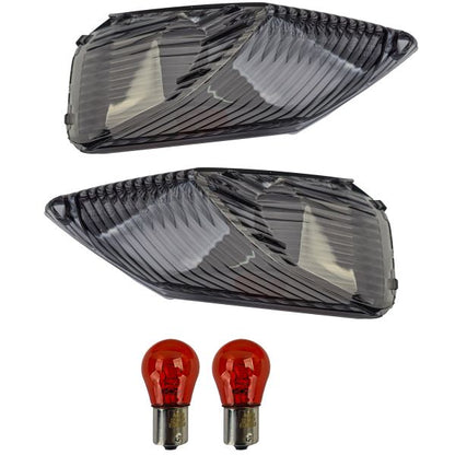 ⭐Lenti degli indicatori di direzione per moto colorate Fumo con lampadina