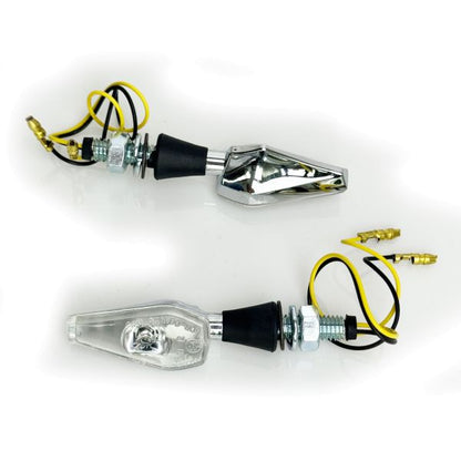 ⭐Set di indicatori di direzione a LED in vetro trasparente universale per moto