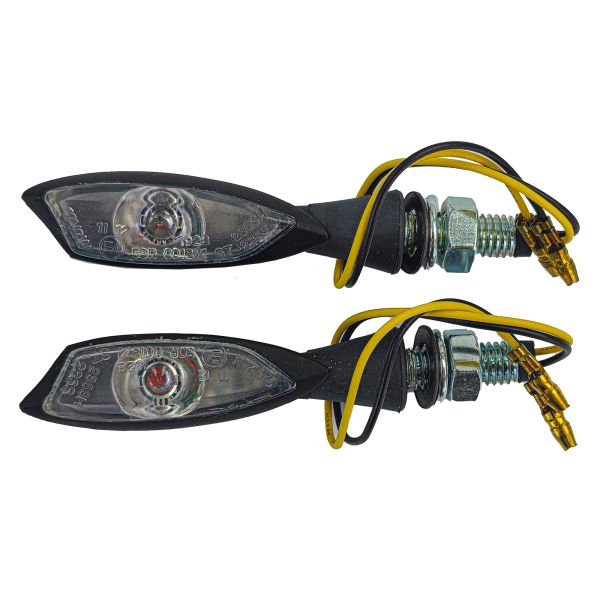 ⭐Set di indicatori di direzione a LED in vetro trasparente universale per moto