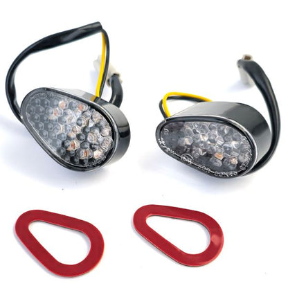⭐Indicatore di direzione in vetro trasparente a LED per moto per R1/R6 con E-Mar