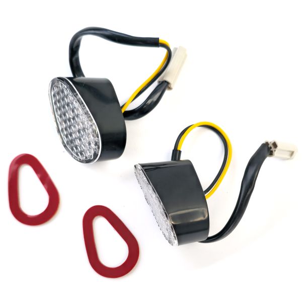 ⭐Indicatore di direzione in vetro trasparente a LED per moto per R1/R6 con E-Mar