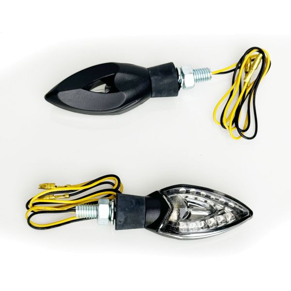Set di indicatori di direzione a LED in vetro trasparente universale per moto con E-Mark