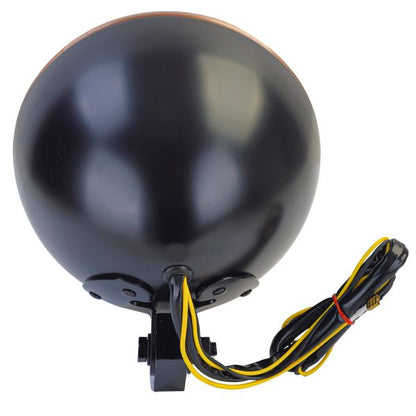 ⭐Universale 7 "Faro Moto In Vetro Scanalato Rame Nero con E-Mark⭐