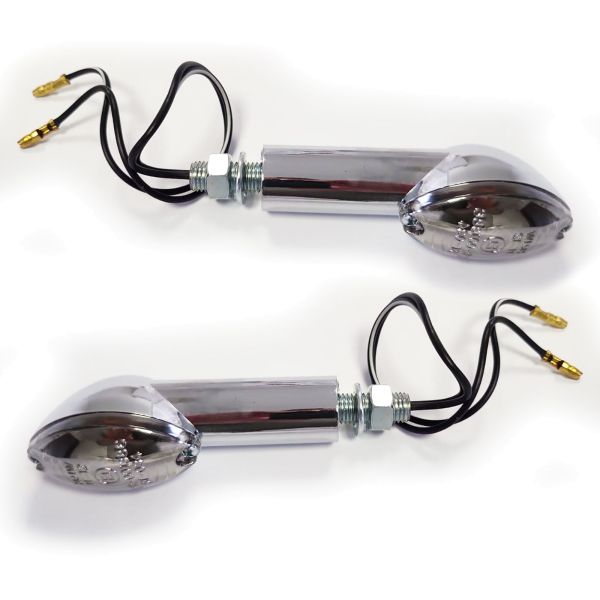 ⭐Set di indicatori di direzione alogeni universali per moto CATEYE 40mm cromato