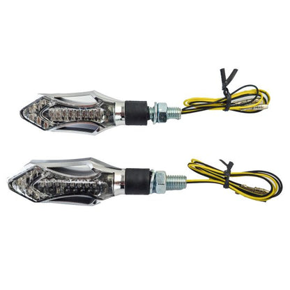 ⭐HATCH Universal Chrome Motorcycle LED Turn Signal Light Set