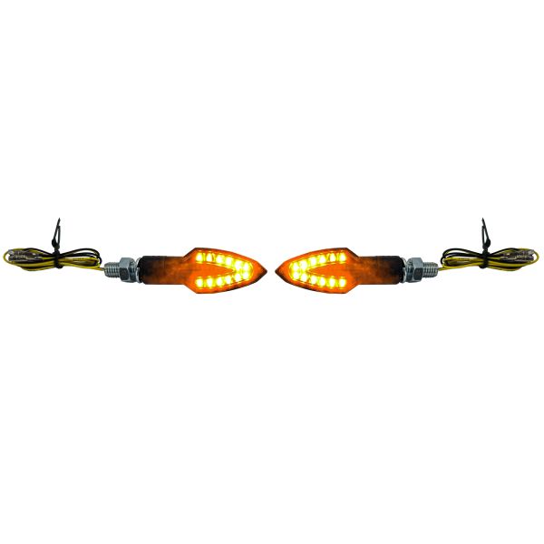 ❄️Indicatori di direzione a LED per motociclette universali neri con marchio E❄️