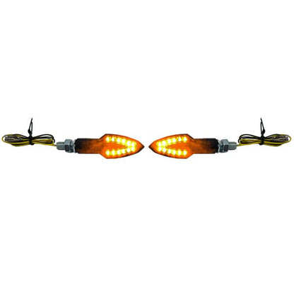 ❄️Indicatori di direzione a LED per motociclette universali neri con marchio E❄️