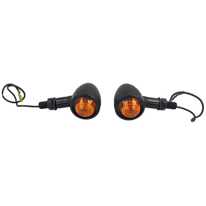 ⭐NEW BULLET Universal Motorcycle Turn Signal Light Set with Yellow Glass⭐