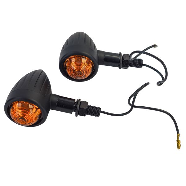⭐NEW BULLET Universal Motorcycle Turn Signal Light Set with Yellow Glass⭐