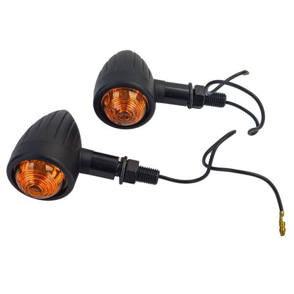 ⭐NEW BULLET Universal Motorcycle Turn Signal Light Set with Yellow Glass⭐