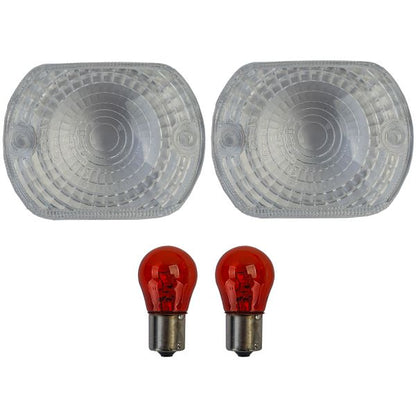 Lenti degli indicatori di direzione in vetro trasparente con lampadina per Kawasaki con marchio E