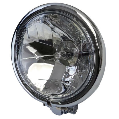 ⭐Universal Clear Glass H3 Motorcycle Headlight Chrome Steel Housing⭐