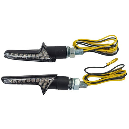 ⭐Set di indicatori di direzione a LED in vetro trasparente universale per moto
