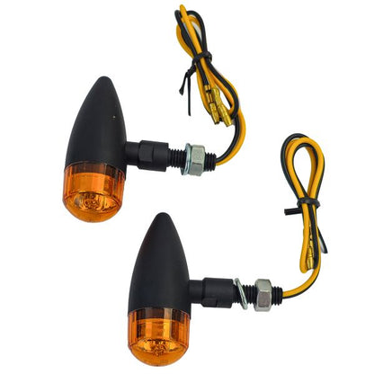 ⭐Universal TEAR DROP Halogen Turn Signal Light Set with Yellow Glass⭐
