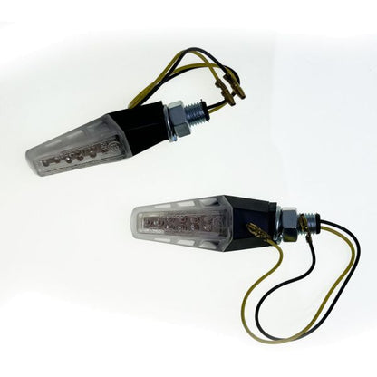 ⭐Set di indicatori di direzione a LED in vetro trasparente universale per moto