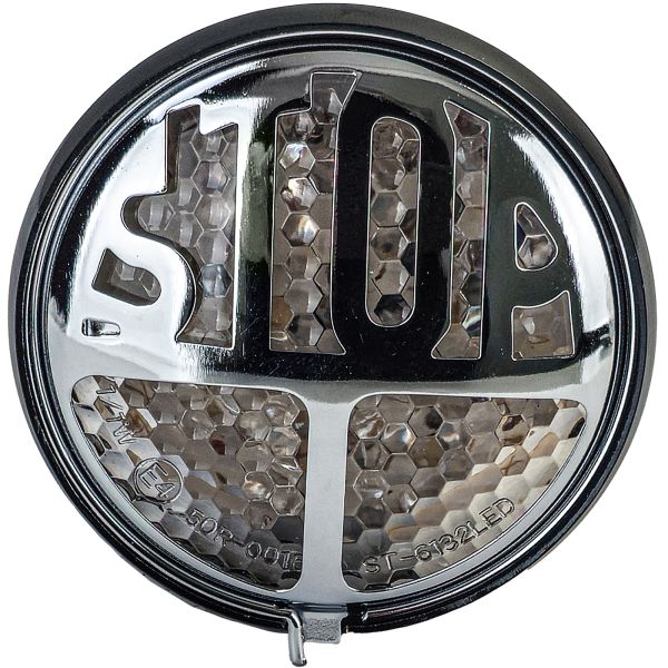⭐Universal Motorcycle LED Tail Light STOP Chrome Black with E-Mark⭐