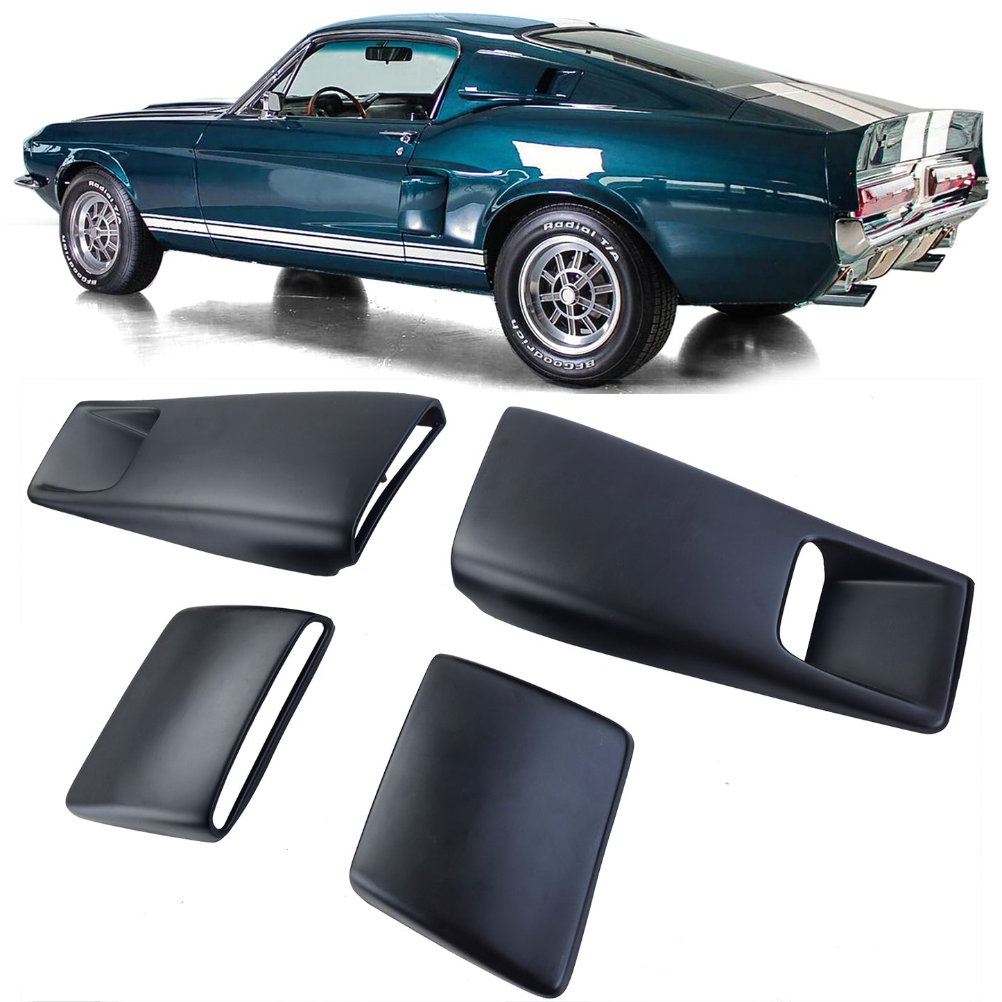 🔥Set presa d'aria pannello laterale per Ford Mustang 67-68 Fastback🔥