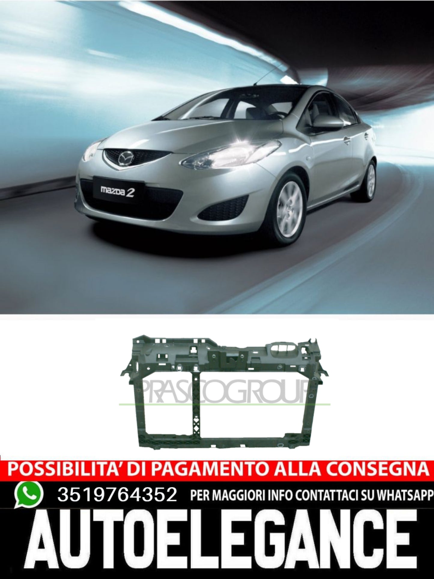 Traversa Ossatura Prasco ANTERIORE COMPLETO Per Mazda 2 D65153110J