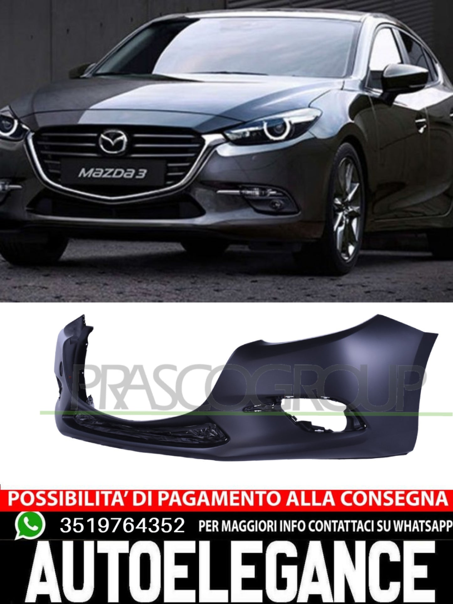 Paraurti Prasco Anteriore  CON PRIMER per MAZDA 3  B63B50031BBB