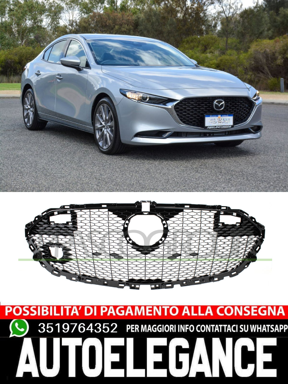 Griglia radiatore anteriore NERA-LUCIDA Prasco per MAZDA 3 BCKN50711A