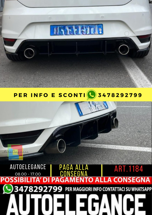 ⭐1184 DIFFUSER FLAP LEON 5F MK3 2012-2017 FR CUPRA AERO LOOK BLACK ⭐ 
