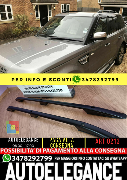⭐0213 RANGE ROVER SPORT 2005-2013 BARRE SUL TETTO MANCORRENTI NERI PORTAPACCHI⭐