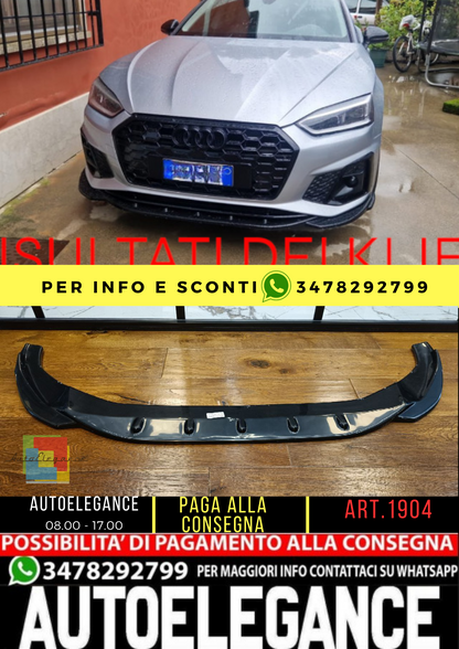⭐1904 SPLITTER ADATTO PER AUDI A5 F5 2019+ SLINE S5 LIFT NERO LUCIDO⭐