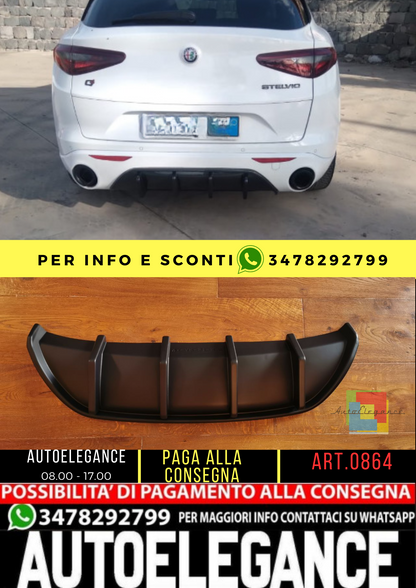 ⭐1606 DIFFUSORE ADATTO PER ALFA ROMEO STELVIO 949 2016-2020 NERO OPACO ⭐