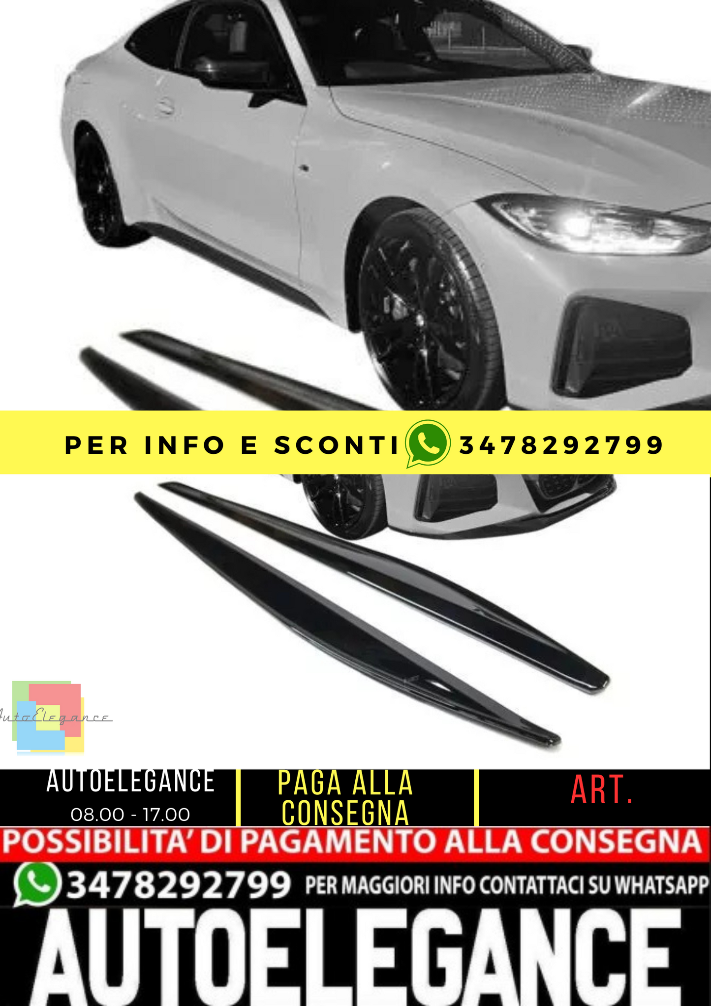 ⭐Minigonne laterali adatte per BMW SERIE 4 G22 G23 20-24 con pacchetto M-Tech⭐