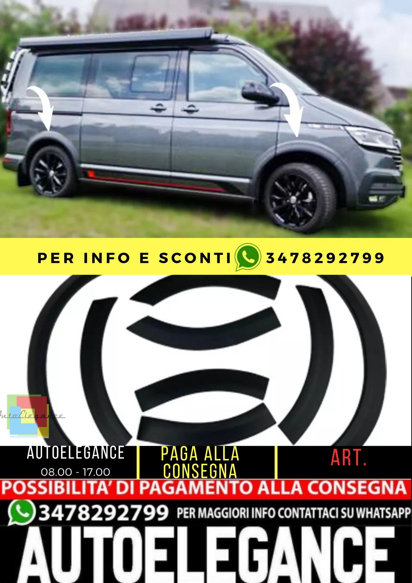 ⭐Strisce di protezione del passaruota compatibili con VW Transporter T6.1 2019+⭐