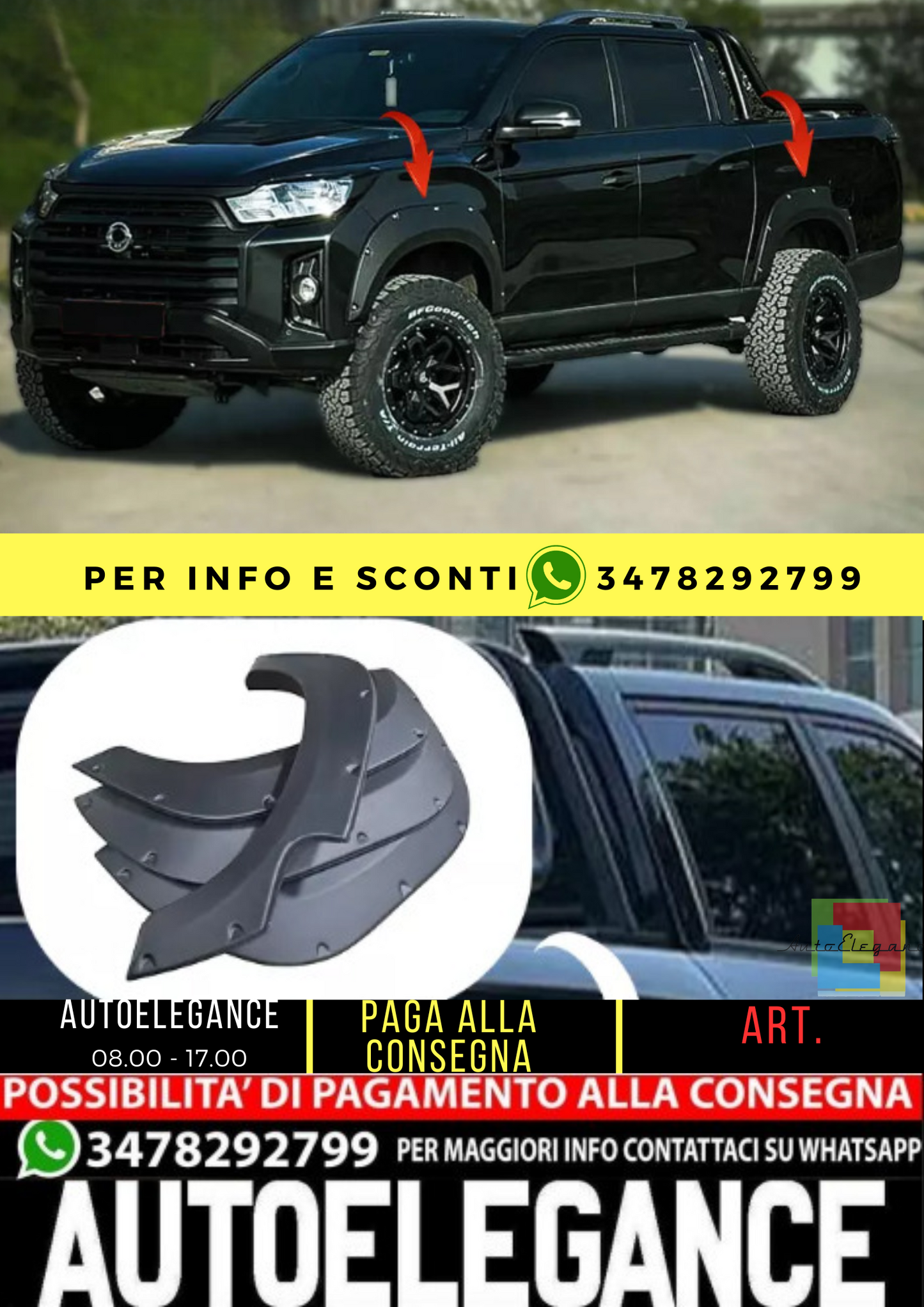 ⭐Mudguards compatible with SSANGYONG Grand Musso 2018-2020 with ABE⭐ 