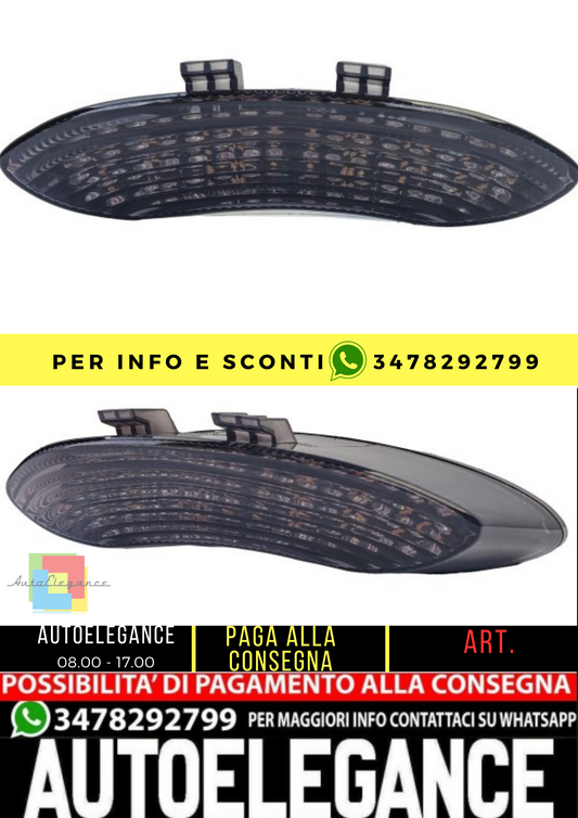 ⭐Fanale posteriore moto a LED in vetro trasparente Fumé per Triumph 675 06-12⭐