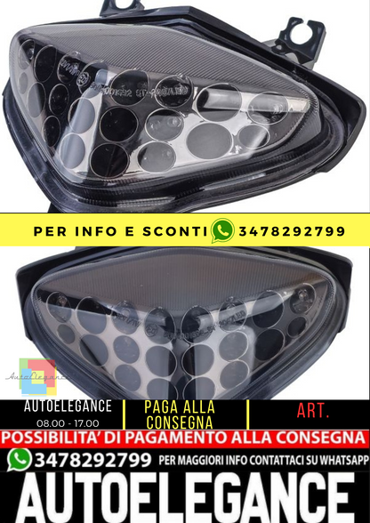 ⭐Fanale posteriore moto a LED in vetro trasparente Fumé per Suzuki 1300 GSX B-K⭐