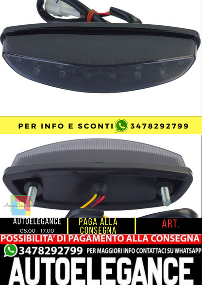 ⭐Fanale posteriore moto a LED in vetro trasparente Fumé per Yamaha YZF-R 125 MT⭐