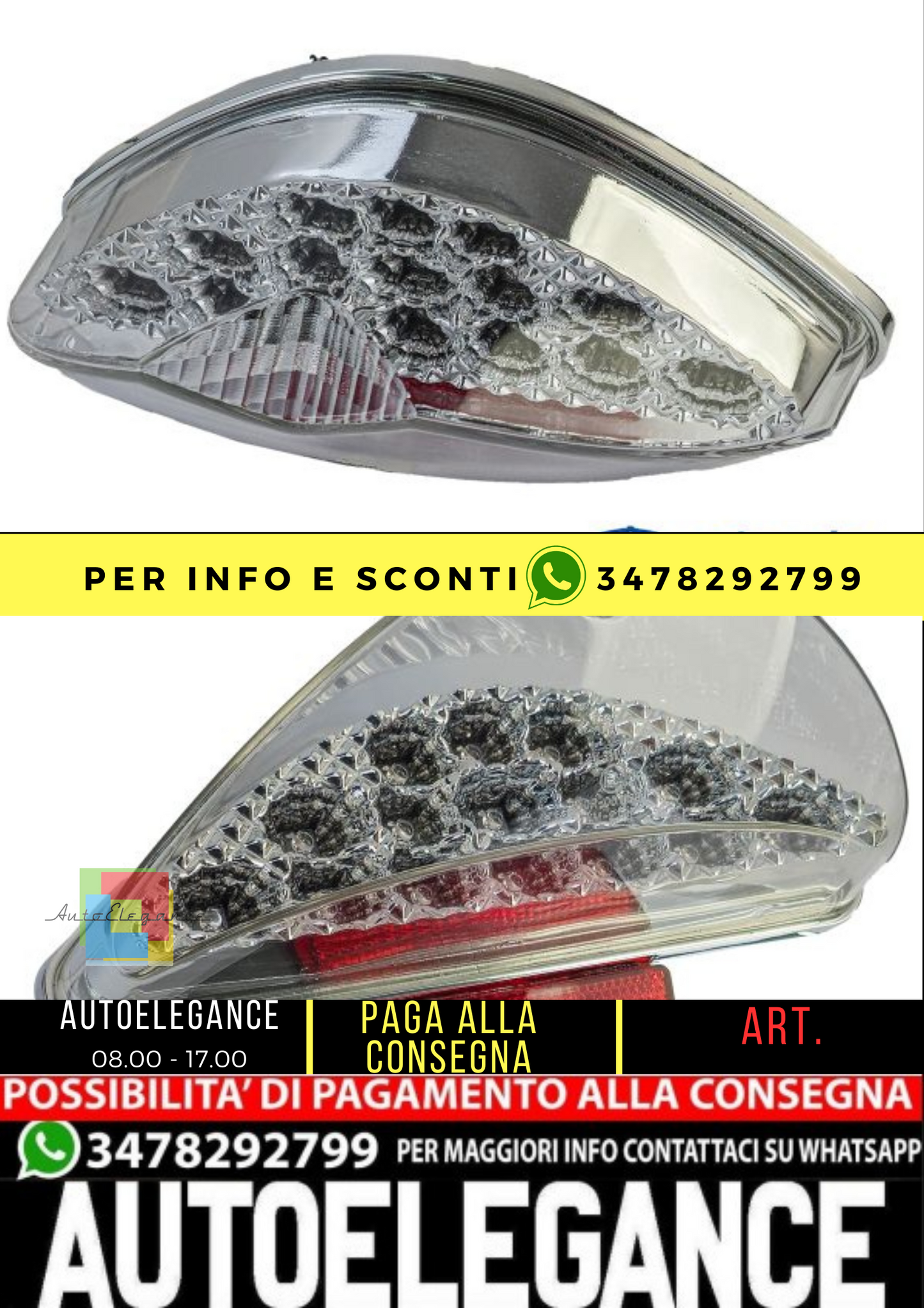 ⭐Fanale posteriore scooter in vetro trasparente per MBK Nitro Yamaha Aerox Ital⭐