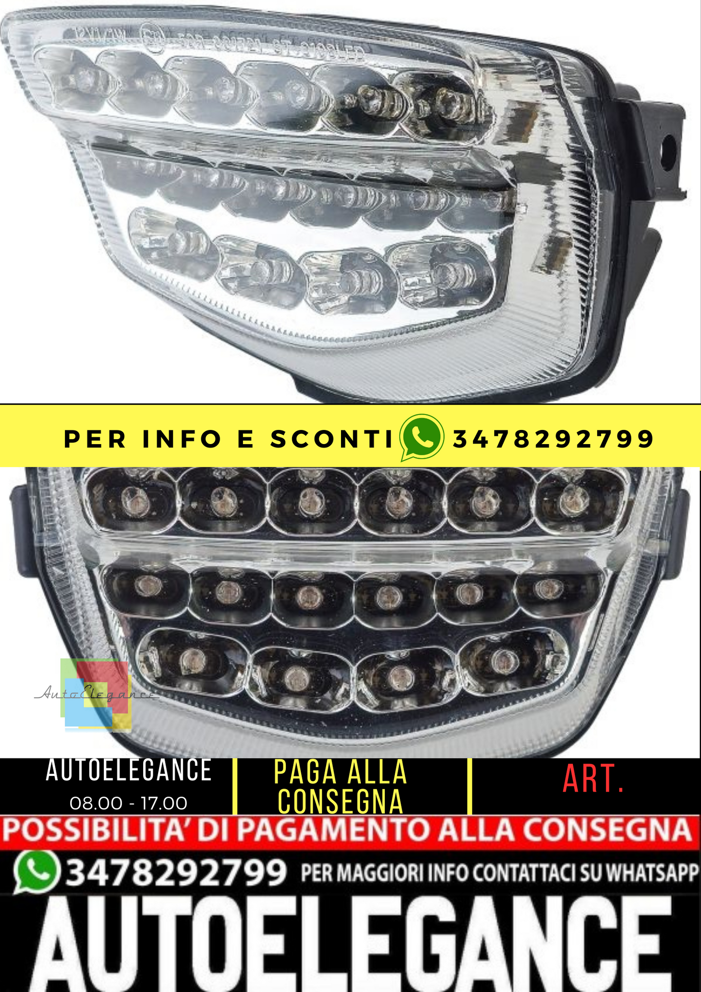 ⭐Fanale posteriore moto a LED in vetro trasparente per Honda CBR 1000RR 08-13⭐