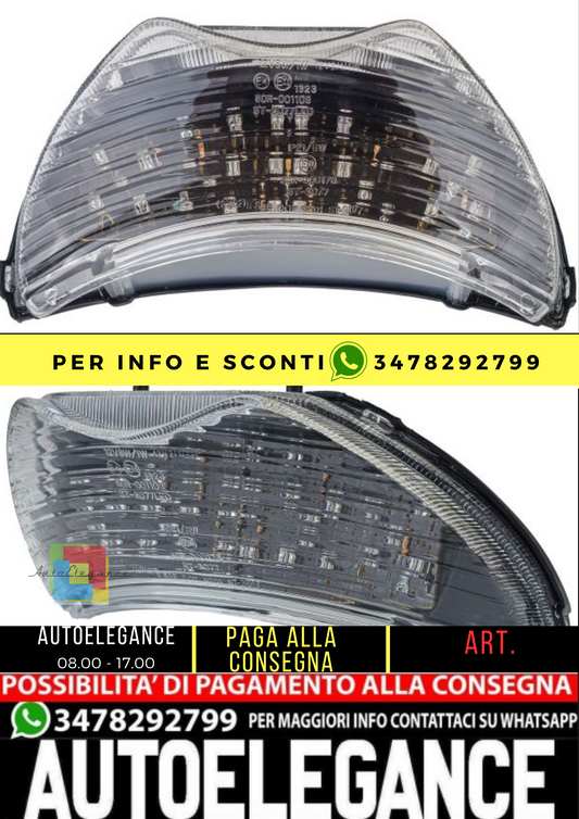 ⭐Fanale posteriore moto a LED in vetro trasparente per Honda CBR 600 F4 99-06⭐