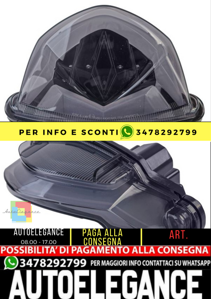 ⭐Fanale posteriore moto a LED in vetro trasparente Fumé per Suzuki GSX-S 750 1 ⭐