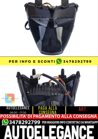 ⭐Fanale posteriore a LED per moto in vetro trasparente Fumo per Honda CBR250R ⭐