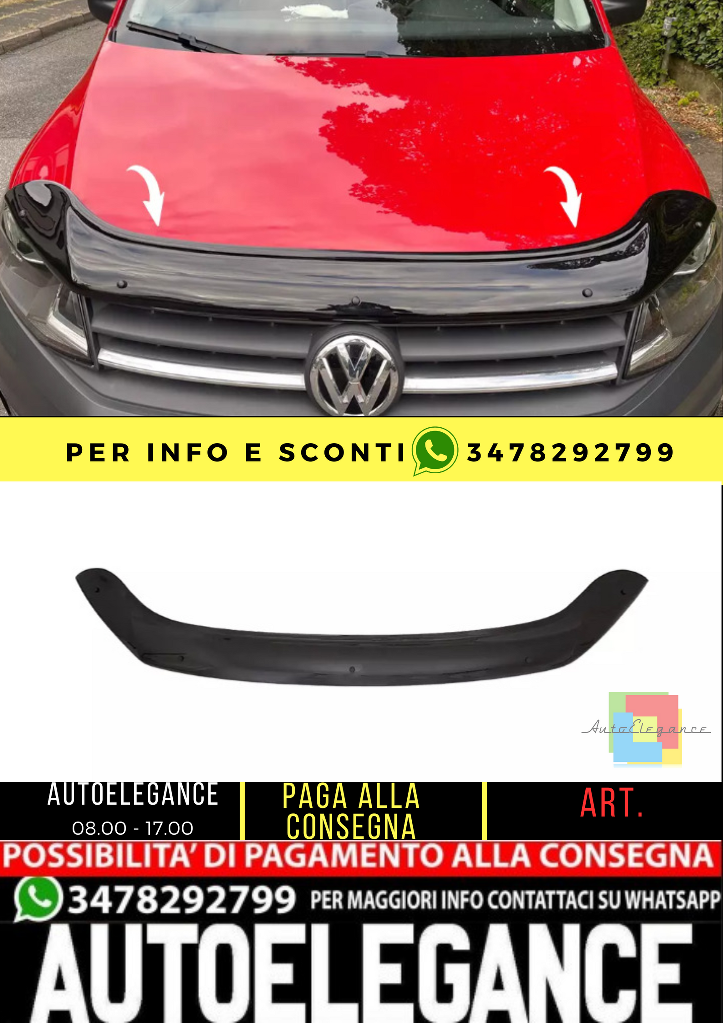 ⭐Protezione contro i pietrisco della protezione del cofano addato per VW Caddy ⭐