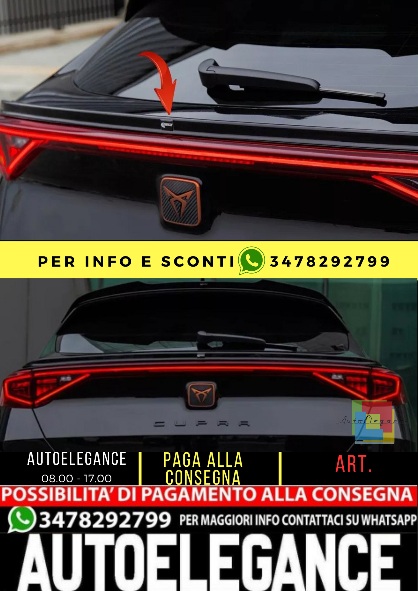 ⭐Spoiler sul tetto compatibile con l'estensione spoiler bagagliaio CUPRA Formen⭐