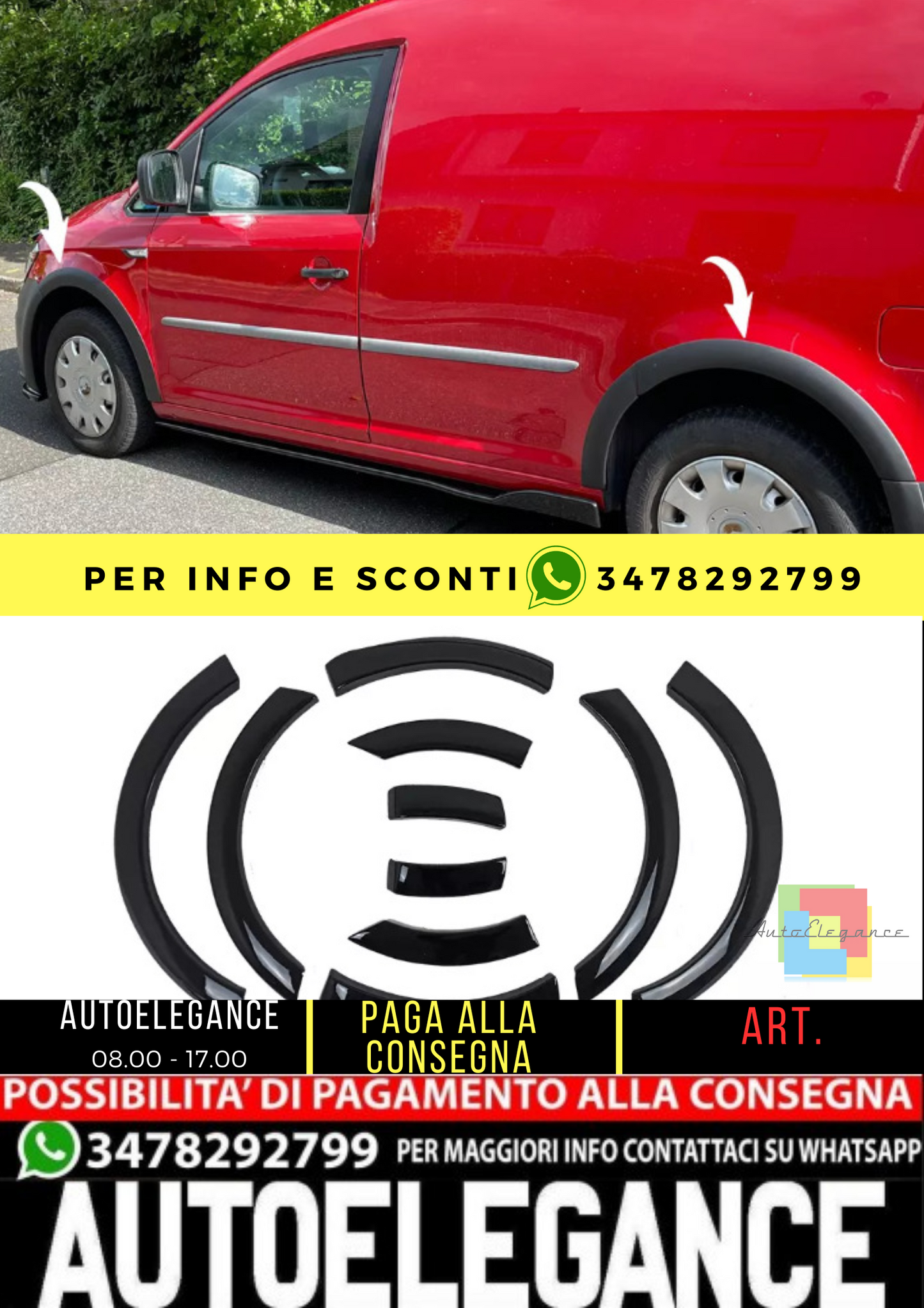 ⭐PROTEZIONI PORTIERE ADATTO PER VW Caddy MK4 2015-2020 10 pez⭐