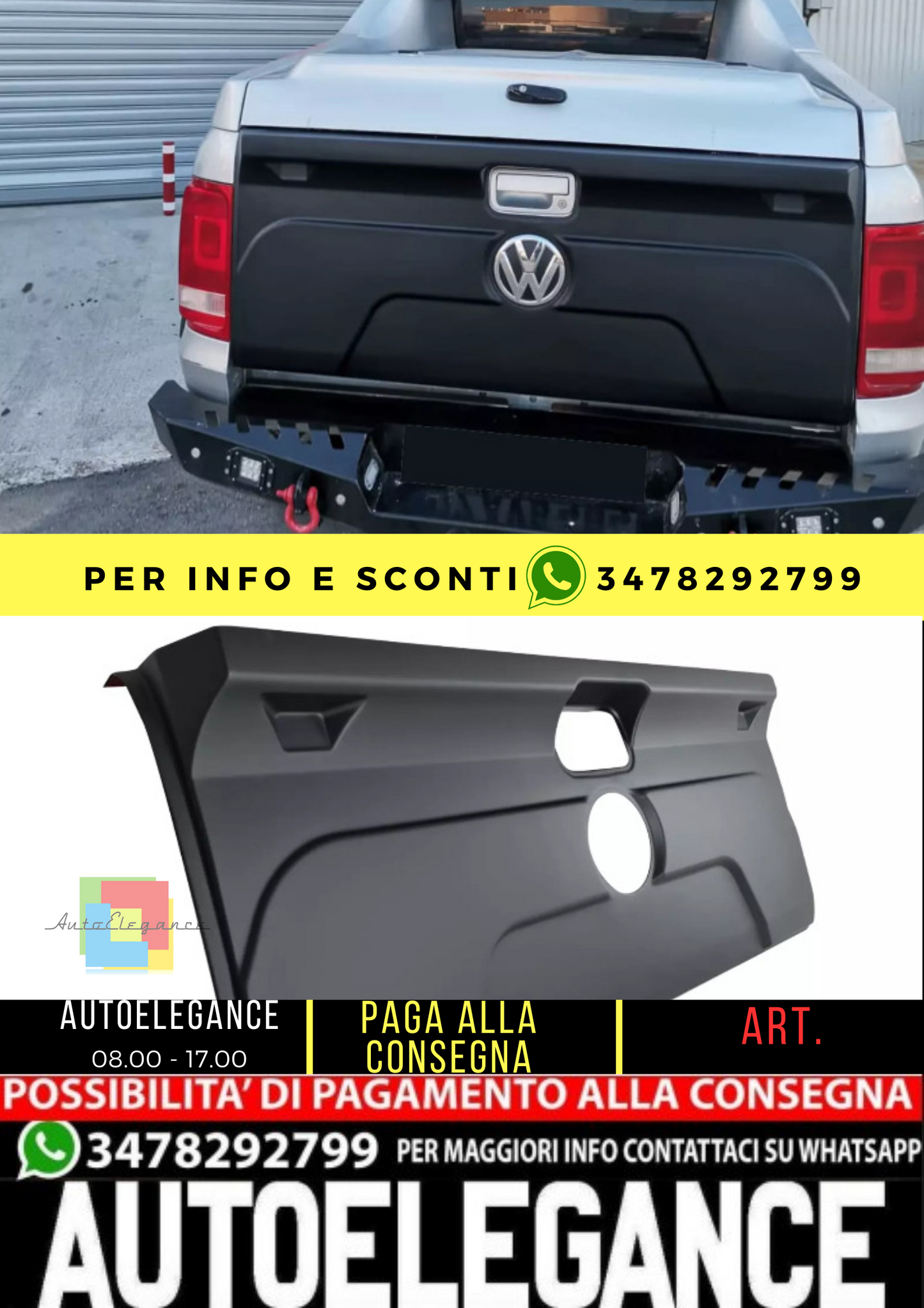 ⭐Protezione del portellone posteriore compatibile con VW Amarok MK1 e MK 1 Face⭐