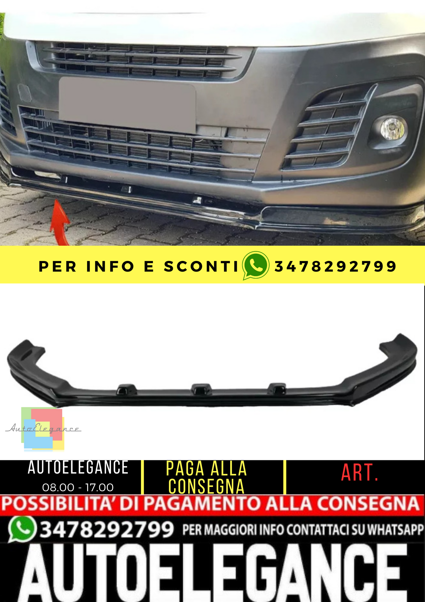 ⭐Spoiler anteriore a labbro anteriore compatibile con PEUGEOT Expert 2016+ nero⭐